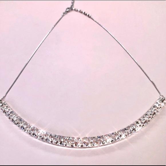 Acrylic Choker Necklace Embellished With Genuine “Crystal Stone Elements” New! - Picture 8 of 9